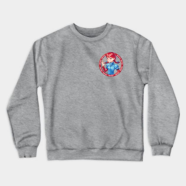 Smug Wendy's (Badge) Crewneck Sweatshirt by kikino